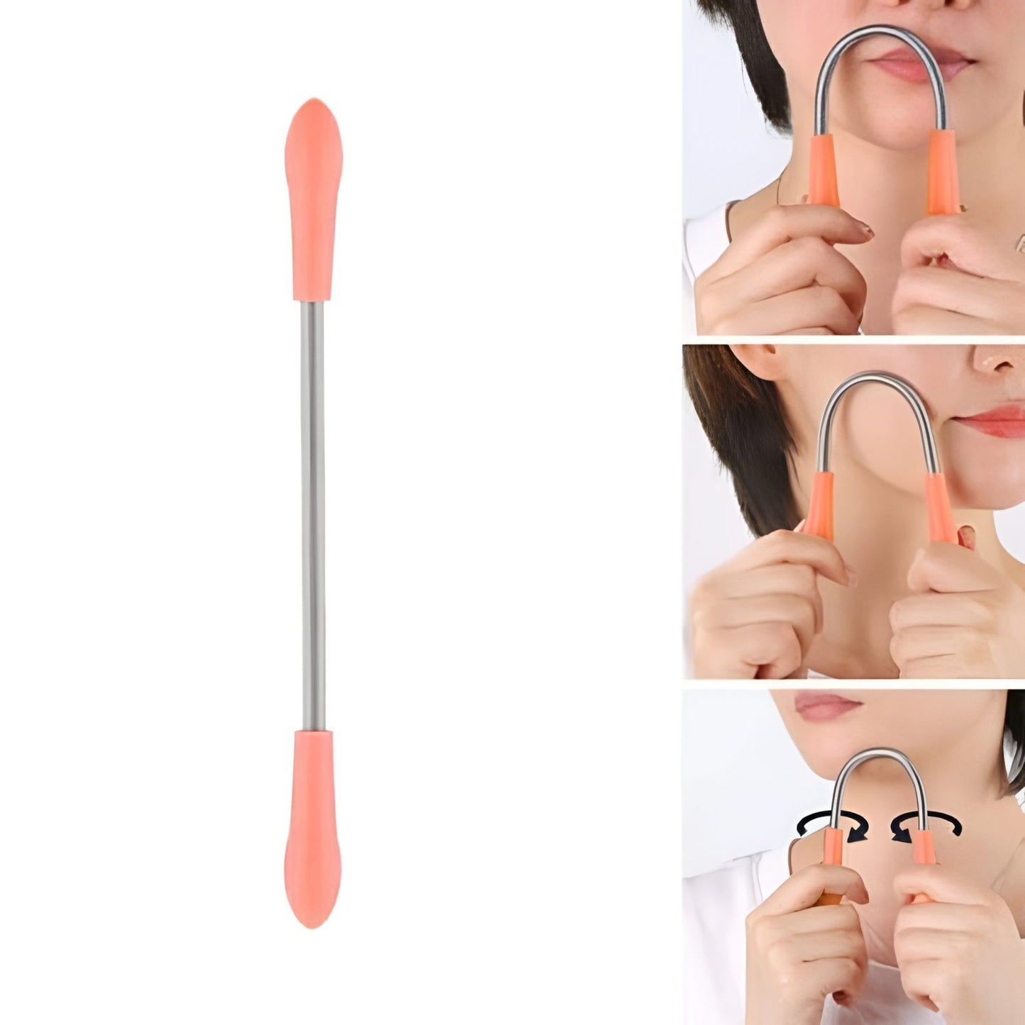 Painless Face Hair Removal Spring Stick – Metal Multipurpose Tool For Quick, Easy & Effective Facial Hair Removal